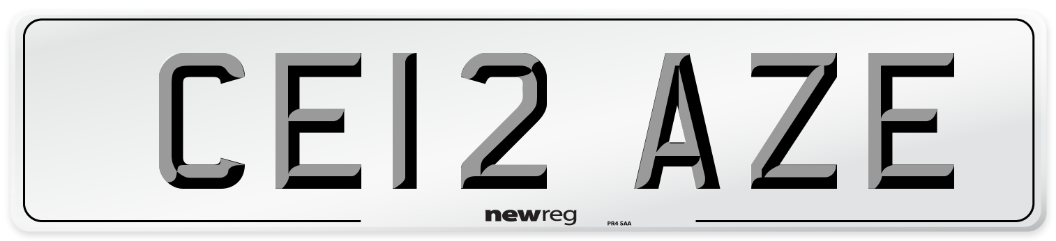 CE12 AZE Number Plate from New Reg
